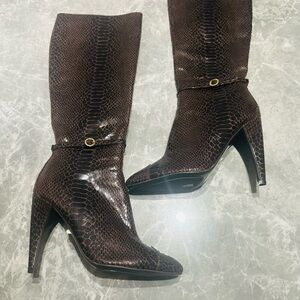 Sam Edelman Women's Elia Pointed Toe Snake Pattern Knee High Boots SZ 6.5